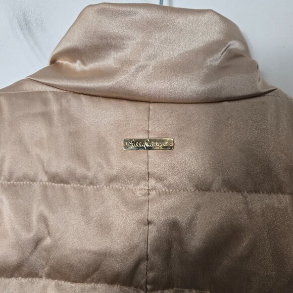 Lilly Pulitzer Size 14 Doria Puffer Down Filled Gold Metallic Winter Coat - Picture 5 of 13